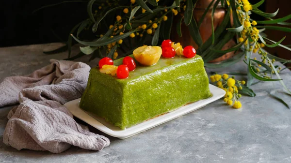 Cassata siciliaansa, traditionele zoete van Palermo en Messina voor Pasen, Sicilië, Italië — Stockfoto