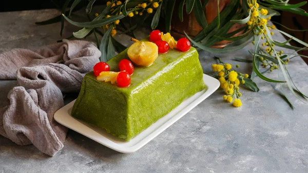 Cassata siciliaansa, traditionele zoete van Palermo en Messina voor Pasen, Sicilië, Italië — Stockfoto