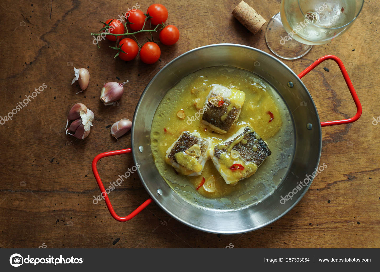 Bacalao Pil Pil Salted Cod Emulsified Olive Oil Sauce Spanish Stock