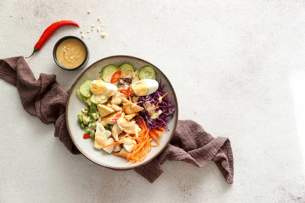 Indonesische Frische Würzige Salat Gado Gado Mit Erdnusssoße — Stockfoto