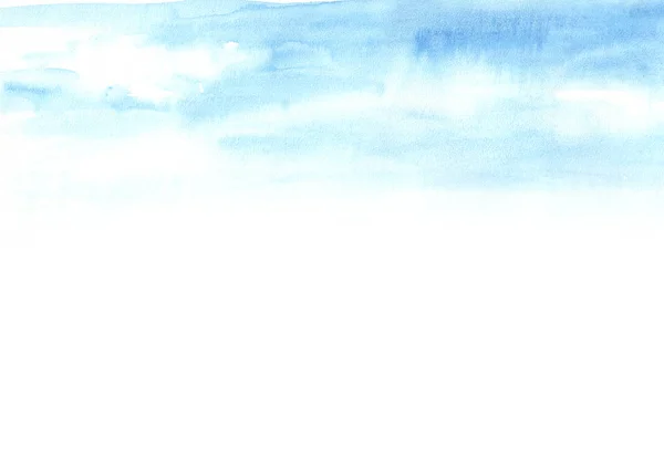 Blue sky. Watercolor hand drawn illustration
