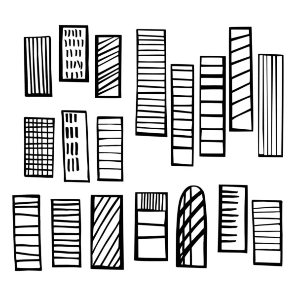Grattacieli disegnati a mano. Illustrazione schizzo vettoriale . — Vettoriale Stock