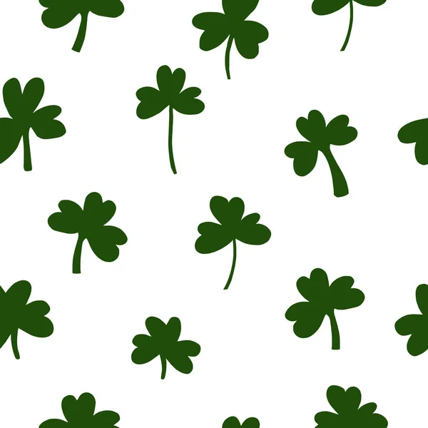 Saint Patrick's Day Vector seamless pattern with Green Clover. — Stock Vector