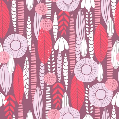 El çizimi çiçekler. Vektörsüz desen