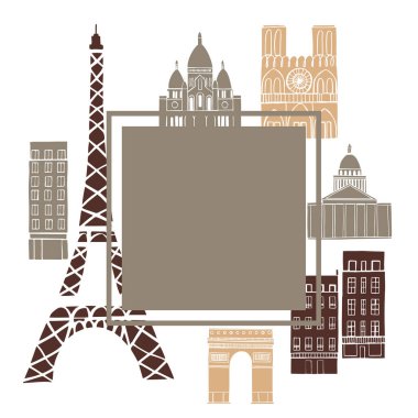  Paris mi? Fransız başkentinin ünlü manzaralı vektör çerçevesi