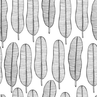 Tropik yapraklar. Vektörsüz desen