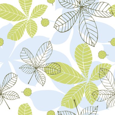 Kestane yaprakları. Vektörsüz desen.