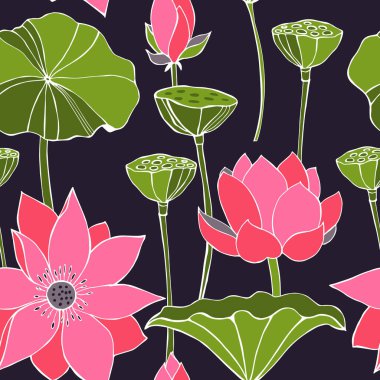  Lotus ile vektörsüz desen. 