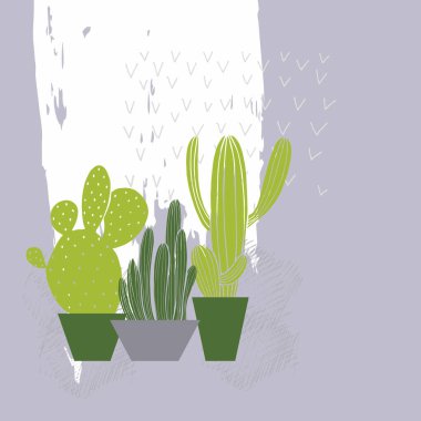 El yapımı kaktüs. Vektör çizimi çizimi.