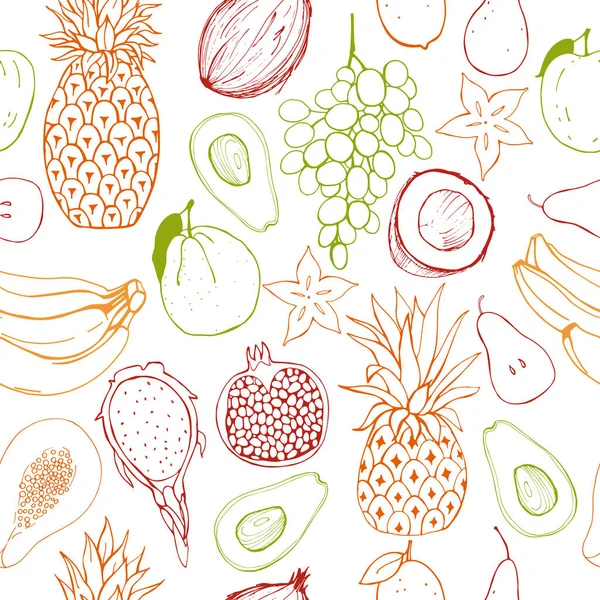 果物とベクトルシームレスなパターン — ストックベクタ