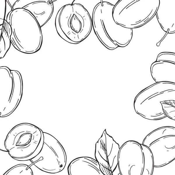 El yapımı erikler. Vektör arkaplanı. Çizim çizimi.