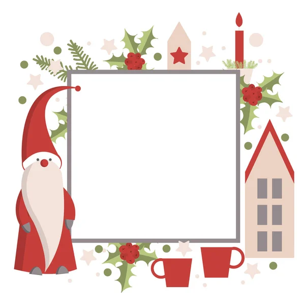 Різдвяний Вектор Санта Клаусом Білому Тлі — стоковий вектор