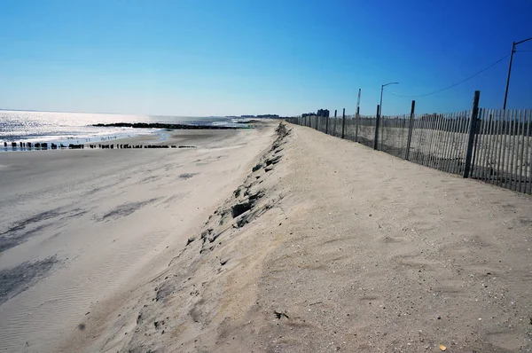 Erosión Dunas Arena Rockaway Beach Ciudad Nueva York — Foto de Stock