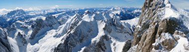 Dolomit Dağları Kuzey İtalya Marmolada zirvesine'nın kış aylarında