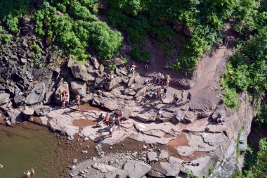 Looking Down on Kaaterskill Falls Swimming Hole clipart