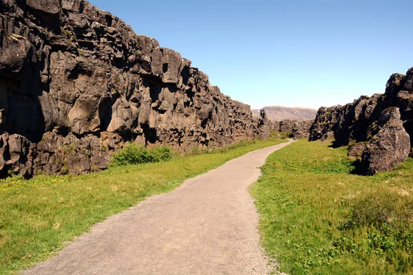 Almannagj Βλάβη Στο Ingvellir Εθνικό Πάρκο — Φωτογραφία Αρχείου