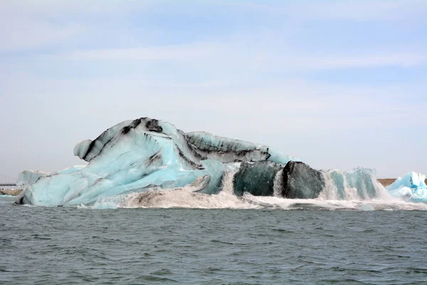 Iceberg Dans Lagune Glacier Islande Qui Glisse Après Morceau Soit — Photo