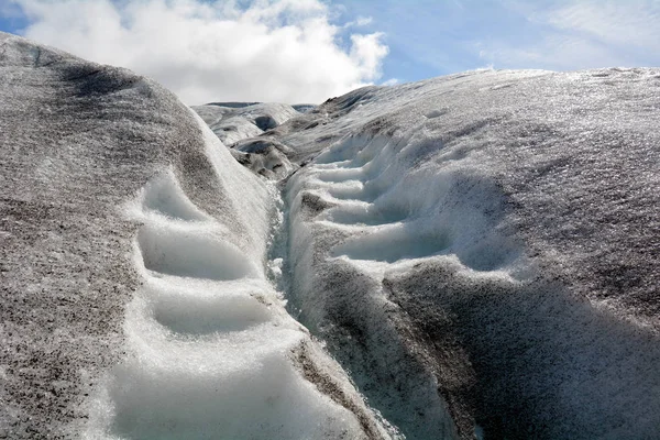 Pasos Cortados Glaciar Vatnajokull Islandia — Foto de Stock