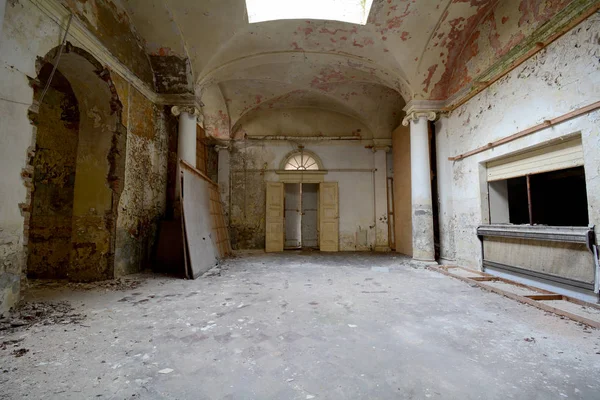 Entrance Area of an Abandoned Psychiatric Hospital in Italy