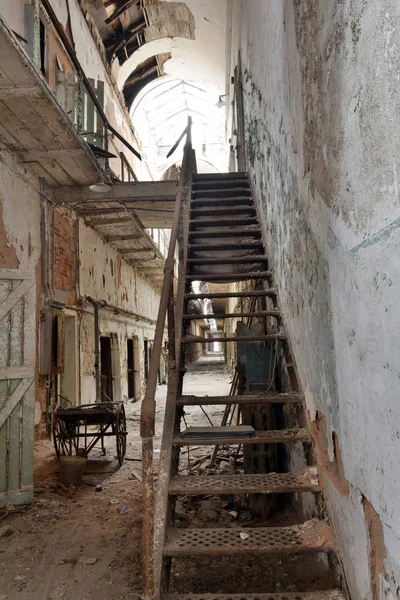 Stairs in an Abandoned Prison Cell Block