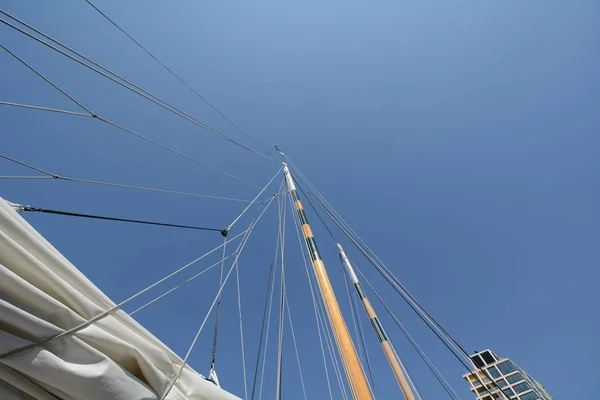 Mast Van Een Oude Zeilboot Schip — Stockfoto