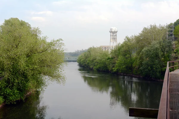 Blick Auf Fluss Manayunk Von Eisenbahnbrücke — Stockfoto