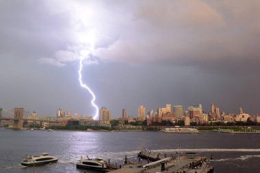 Aydınlatma Strike Brooklyn, New York - Brooklyn Heights manzarası