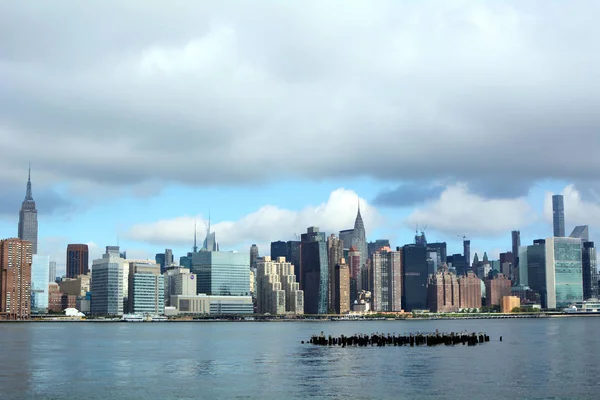 Vista Midtown Manhattan Skyline East River Greenpoint Brooklyn — Fotografia de Stock