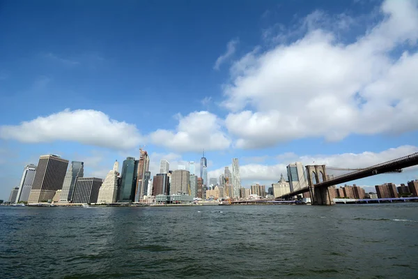 Downtown Manhattan Skyline Brooklyn Bridge — Fotografia de Stock