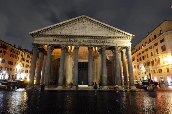 Panteão Roma Itália Noite — Fotografia de Stock