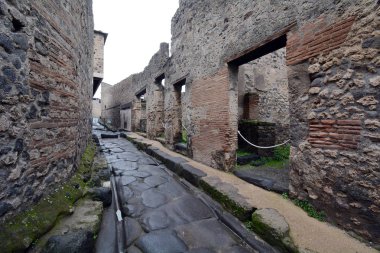 Arnavut kaldırımlı Street, Pompei, İtalya