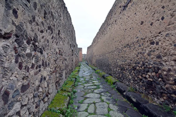 Enge Kopfsteinpflasterstraße Von Pompeji Italien — Stockfoto