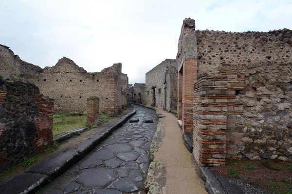 Cobblestone Street Pompeii Italy — Stock Photo, Image