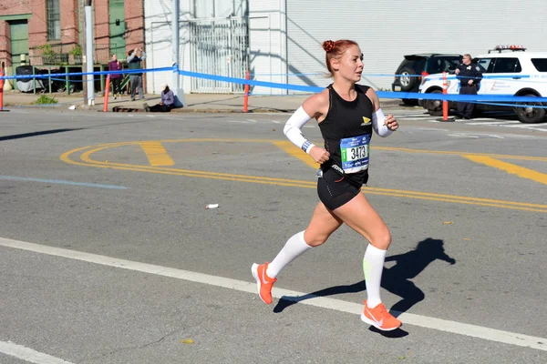 Orosz Sportoló Maria Spitsyna Fut New York City Marathon Hajt — Stock Fotó