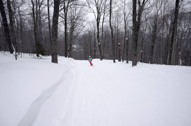 Tipik yeni İngiltere'de kayak izi Vermont bir tatil                               