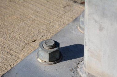 Somun, cıvata ve Baseplate closeup