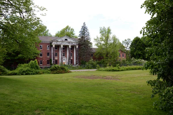 Front of Abandoned Psychiatric Hospital Building