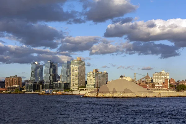 South Williamsburg Brooklyn Skyline Longo East River — Fotografia de Stock