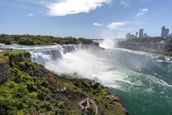 Niagara Şelalesi Nde American Falls Şelalesi Arka Planda Kanada Var — Stok fotoğraf