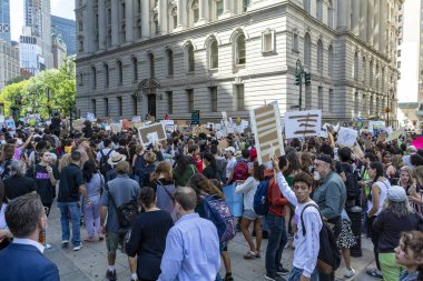 20 Eylül 2019 'da Merkez Caddesi ve Reade Caddesi, New York, Ny, Usa' da İklim Grevi Yürüyüşü Yürüyüşü