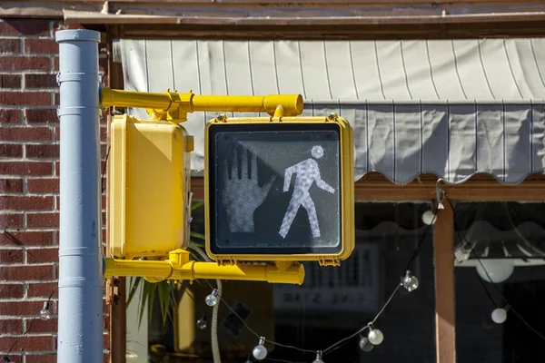 White Para Cross Crosswalk Entrar Brooklyn — Fotografia de Stock