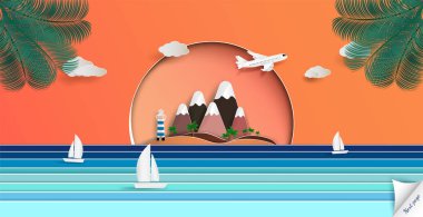 Web sayfası tasarımı yaz aylarında. ve uçsuz bucaksız deniz. ve tatillerde seyahatler. ve bir tasarım Origami ya da kağıt sanatı.ve okyanusta yelkenli.ve illüstrasyon ya da arka plan.