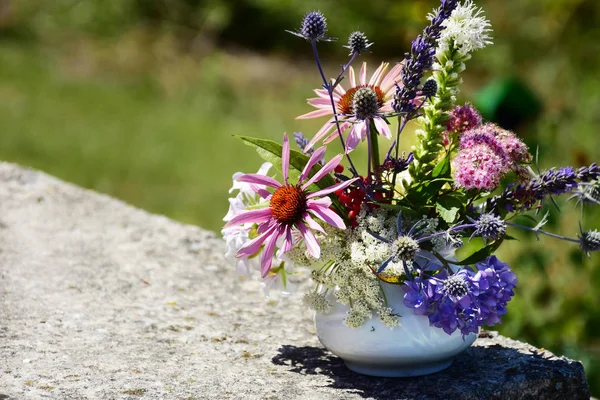 A bouquet of beautiful summer flowers from the backyard garden.