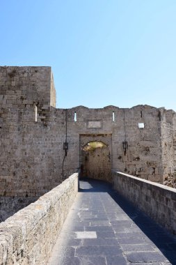 Görünüm kapısı eski şehir, Rhodes, Yunanistan.