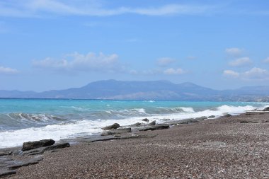 Rodos Yunan adasının doğu kesiminde güzel deniz kıyısı.