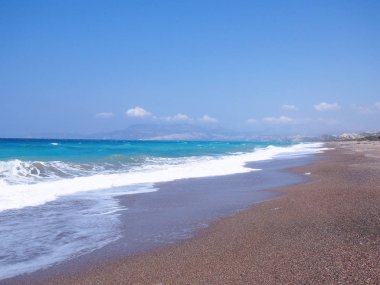Rodos Yunan adasının doğu kesiminde güzel deniz kıyısı.