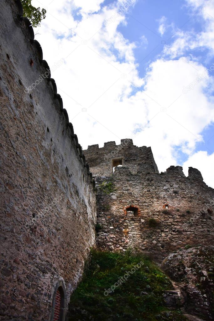 The ruins of the Chojnik castle, in the Karkonosze National Park of Poland.