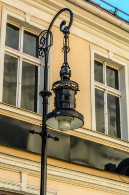 Muhteşem antik mimari Rönesans tarzında. Renkli ve çok farklı binalar Poznan antik şehir.