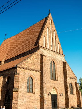 Muhteşem antik mimari Rönesans tarzında. Renkli ve çok farklı binalar Poznan antik şehir.