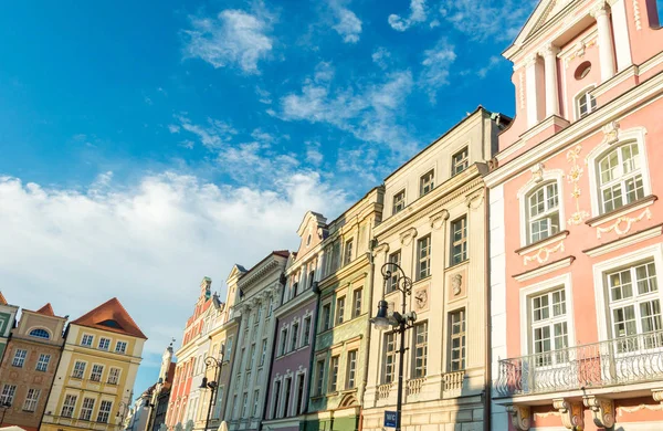 magnificent ancient architecture in the style of the Renaissance. Colorful and so different buildings of the ancient city of Poznan.